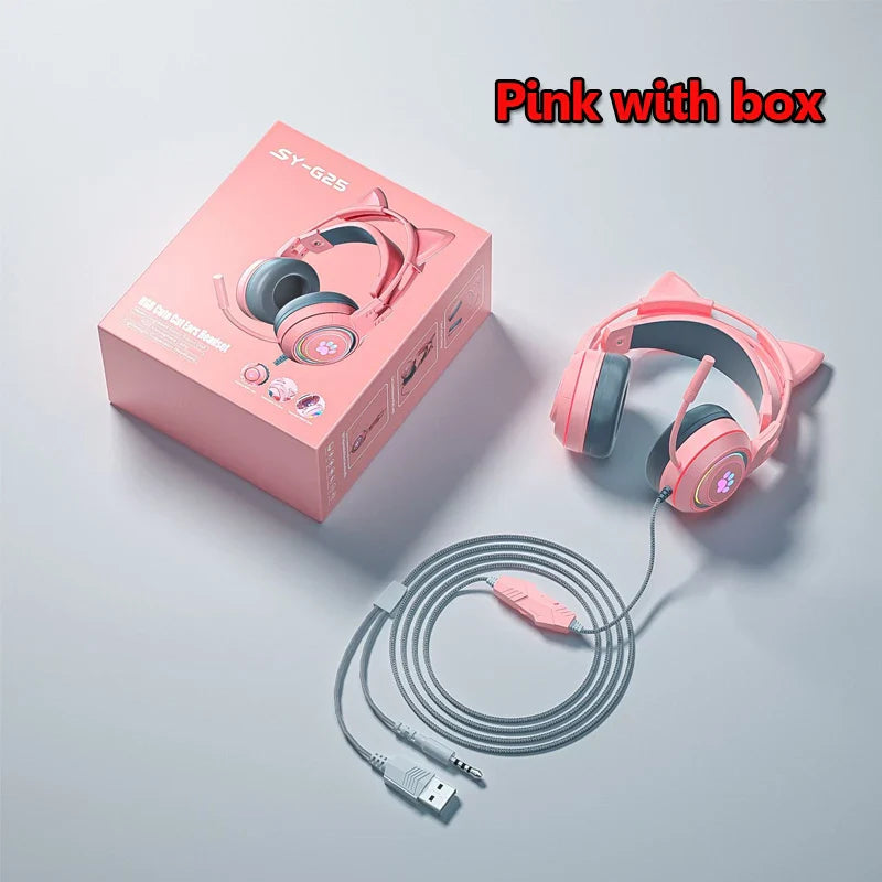 Cute Cat Ear Gaming Headphones