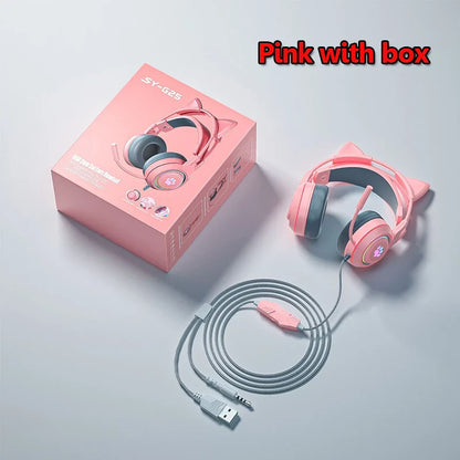 Cute Cat Ear Gaming Headphones